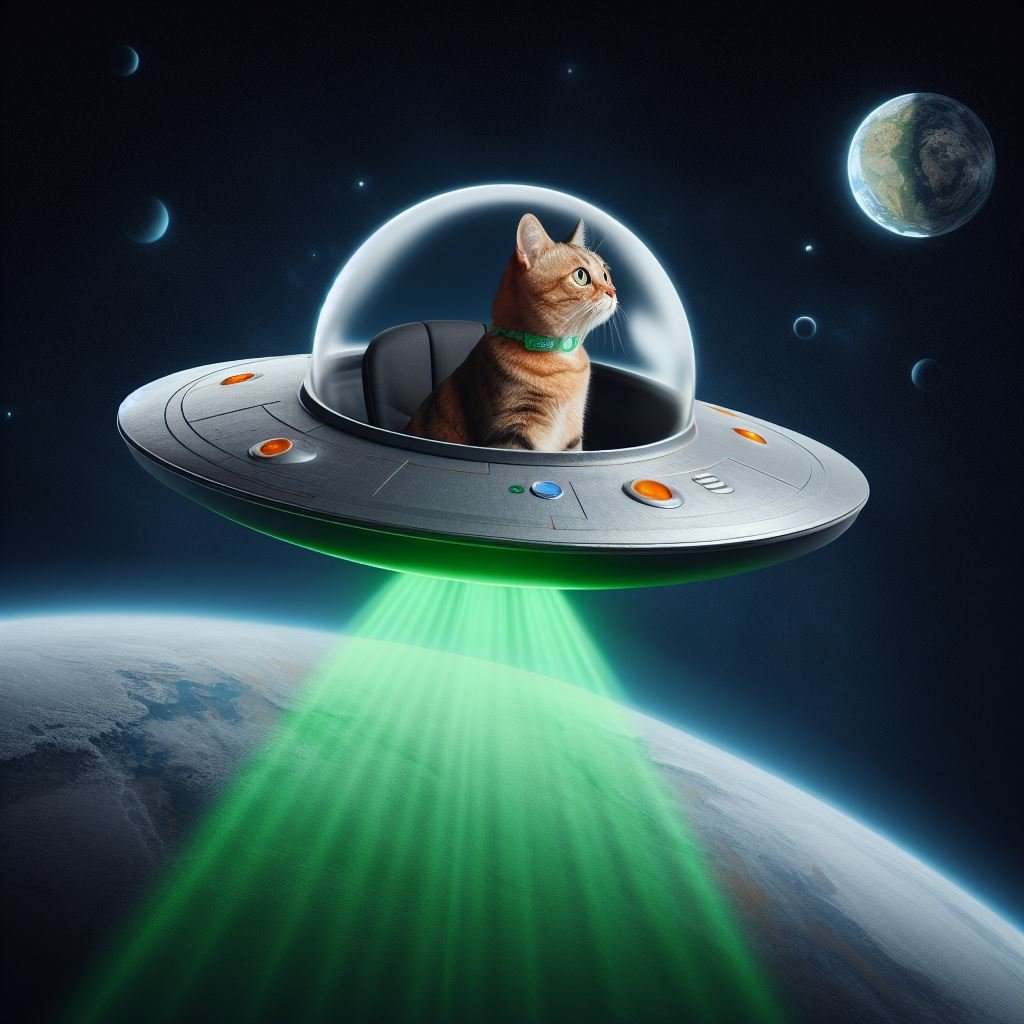 Cat in a UFO